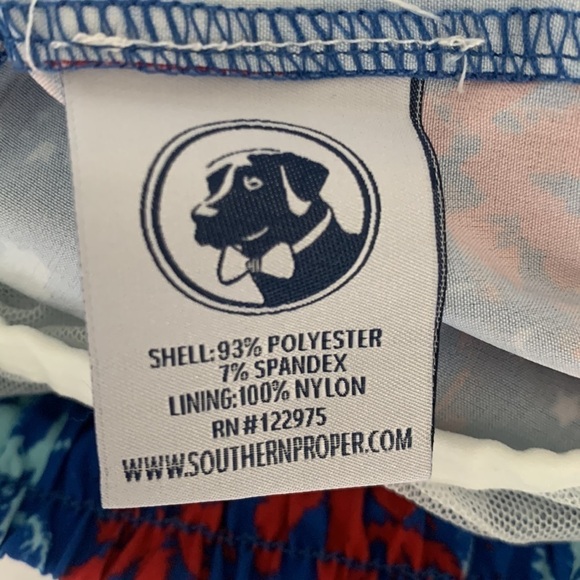 Southern Proper Men’s Swim Trunks Blue/Red XL - Picture 6 of 7
